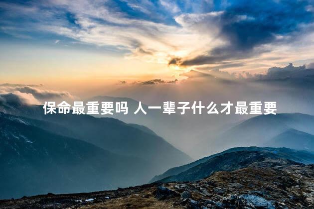 保命最重要吗 人一辈子什么才最重要